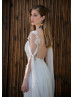 Spagetti Straps Ivory Lace Chiffon Beach Airy Wedding Dress